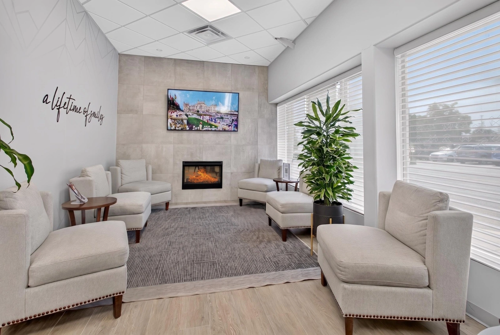 waiting area at dental clinic in north london, on
